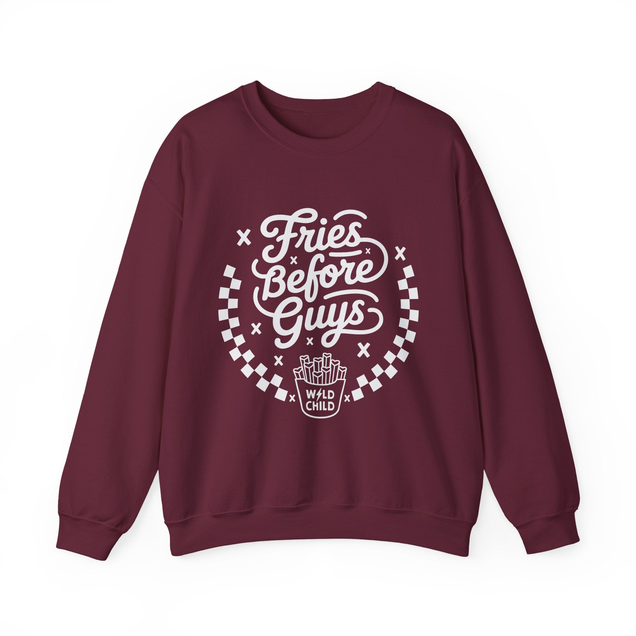 Fries Before Guys Adult Crewneck