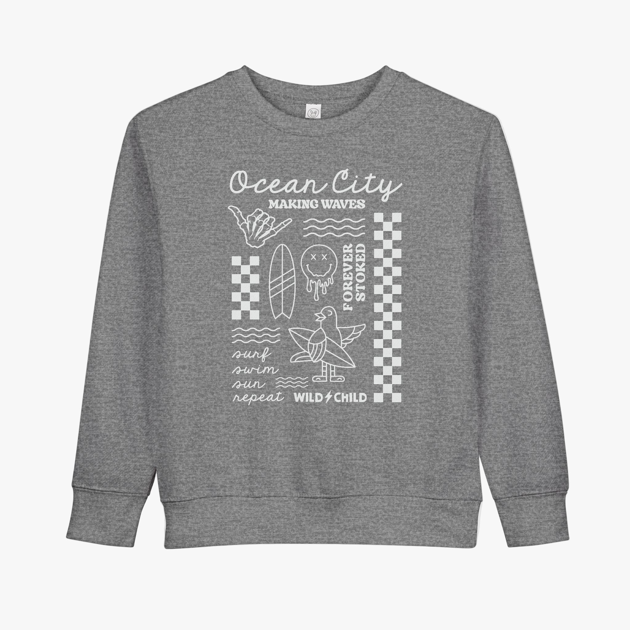 Toddler Ocean City Making Waves Crewneck
